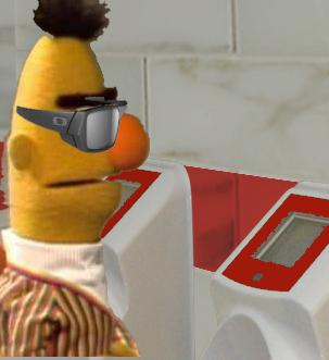 Evil Bert on waterfree waterless MrFriendly urinal